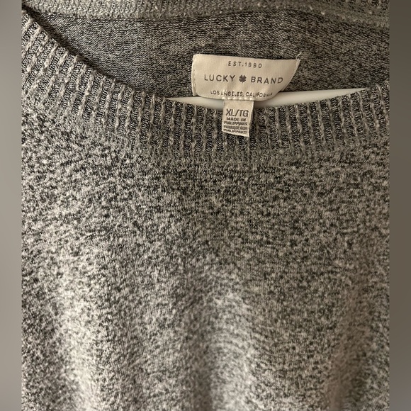 Women's Lucky Brand pullover sweater crew neck, viscose blend super soft XL gray - Picture 2 of 5